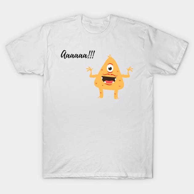 orange cartoon ouch design T-Shirt by Artistic_st